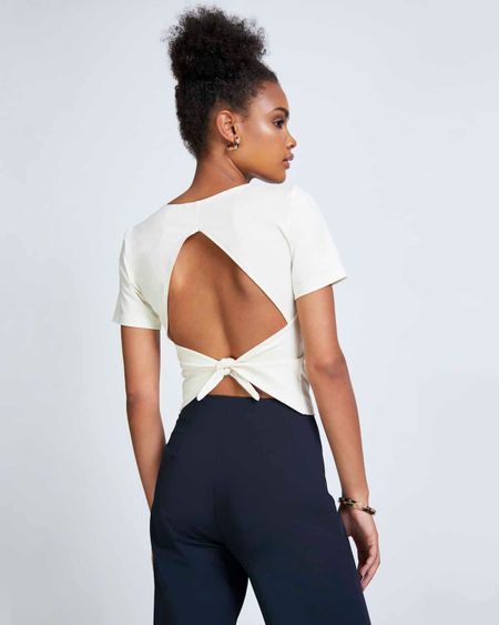 Top écru dos nu en coton bio - vroni