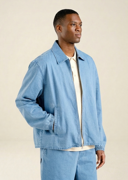 Veste denim léger en coton bio | bleu clair "jacket torhamn denim light blue" - Dedicated