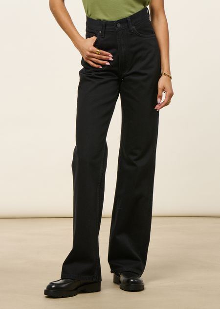 Jean large en coton biologique | noir "clean eileen smooth black"" - Nudie Jeans