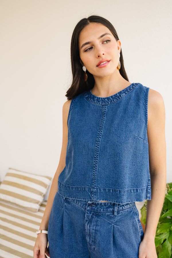 Top Maya en tencel léger | denim, Bonjour Demain par WeDressFair
