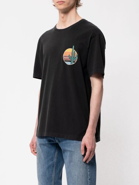 T-shirt imprimé noir en coton bio - uno cactus black, Nudie Jeans, photo 2