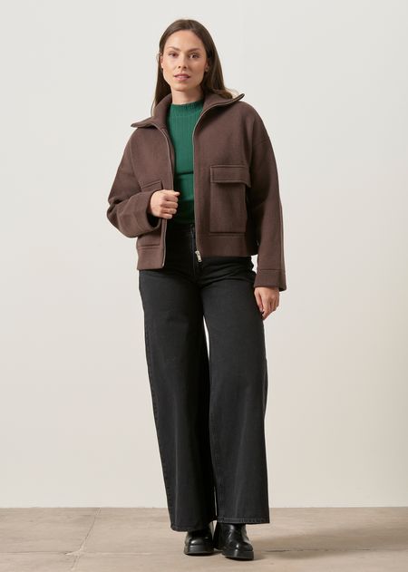 Jacke aus Baumwolle und Bio-Wolle | Braun "cotton-wool knit jacket - claystone", Armedangels, Foto 5