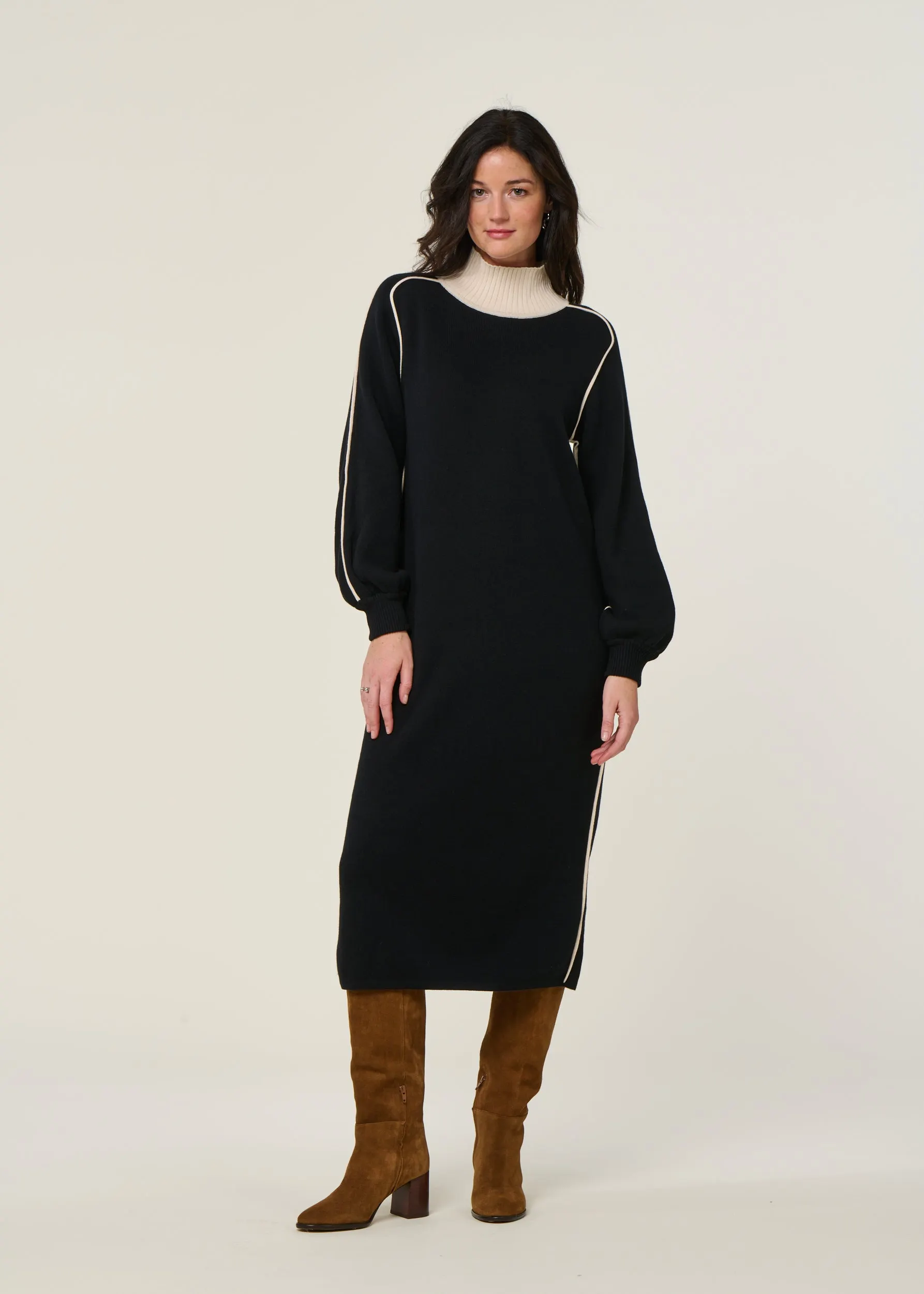 Robe pull en coton bio| noir "larraitz", SKFK, photo 4