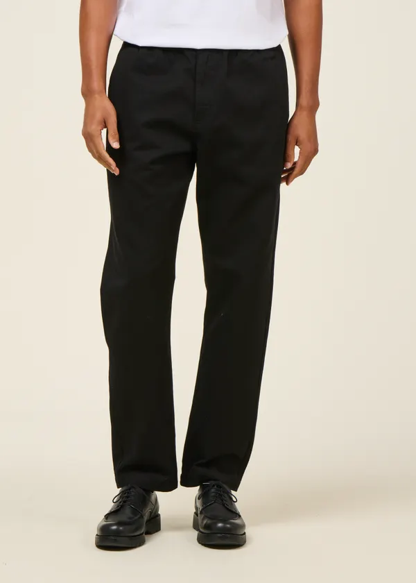 Pantalon droit léger coton bio | noir "black light travel pants - black", Thinking Mu