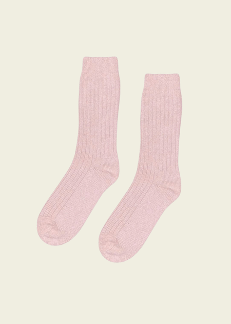 Chaussettes en laine mérinos recyclée | rose "faded pink" - Colorful Standard