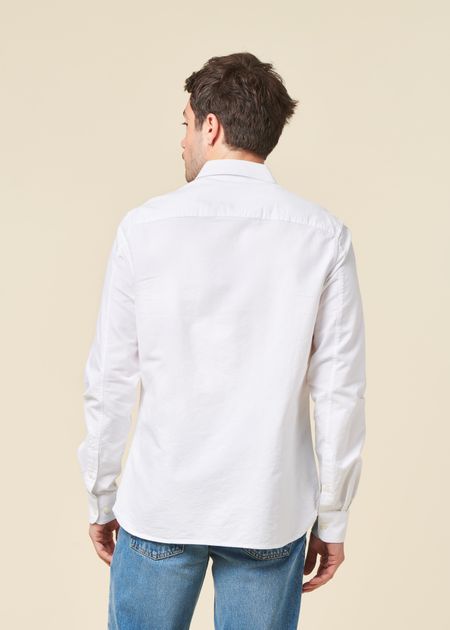 Chemise en coton bio | blanc "harald small owl oxford regular fit shirt bright white" - Knowledge Cotton Apparel