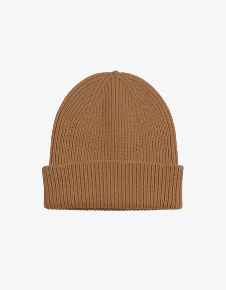 Bonnet camel en laine mérinos recyclée - merino wool beanie sahara camel