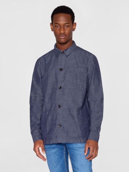 Surchemise en coton bio | bleu " slub yarn overshirt night sky" - Knowledge Cotton Apparel