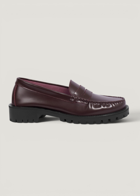 Mocassin en cuir vernis certifié | bordeaux "iris", Jules & Jenn