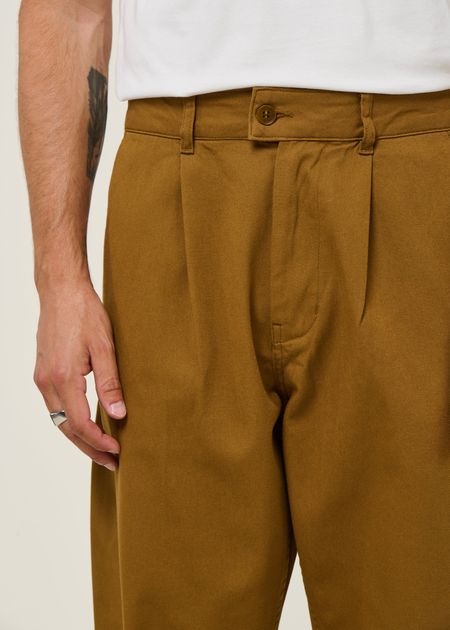 Pantalon large en coton bio | marron "light oak wotan pants brown" - Thinking Mu