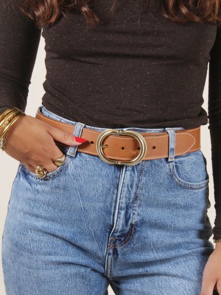 Ceinture en cuir certifié à tannage végétal | cuir naturel "honfleur" - Jules & jenn