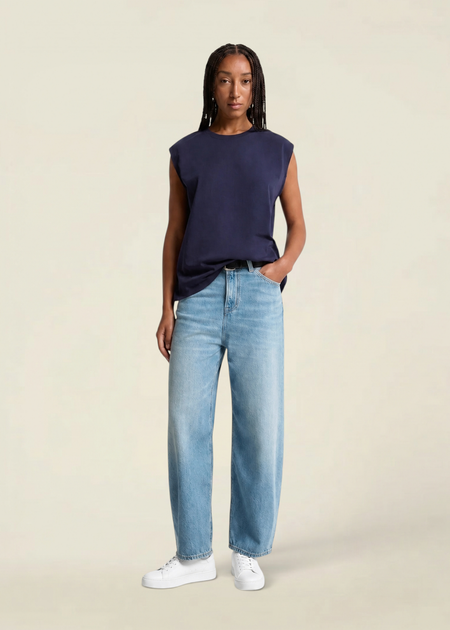 Jean ballon en coton bio et tencel | denim clair "leila - luiz super light" - Kings of Indigo