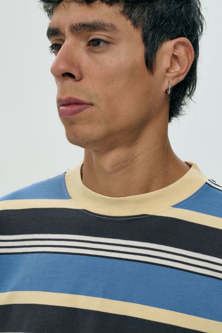 Langarmshirt aus Bio-Baumwolle| blau gestreift "Stripe blue ls tee", NWHR, Foto 2