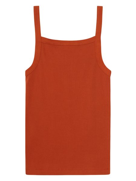 Débardeur en coton bio | rouille "rib strap top - burnt brick" - Knowledge Cotton Apparel