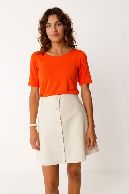 Jupe en lin et coton bio | écru "iragi - ivory"