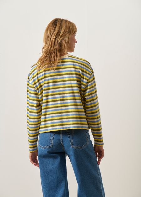 Tee shirt manches longues oversize en coton bio | lait, Graine, photo 3