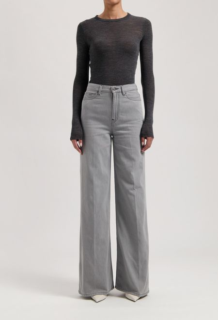 Jean ample en coton bio et recyclé | gris clair "sara high loose flow marge grey", Mud Jeans, photo 5