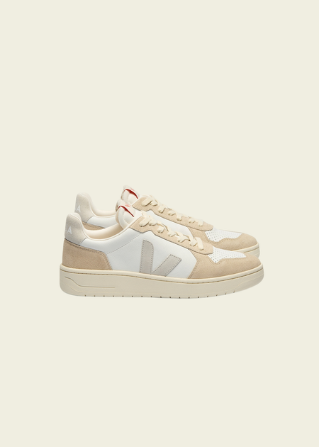 Baskets en cuir certifié | V-82 - white_natural_almond - Veja