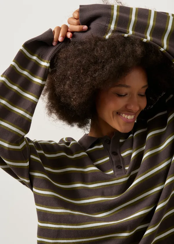 Pull polo en coton biologique | rayé "Etta - zartbitter striped", Jan'n June