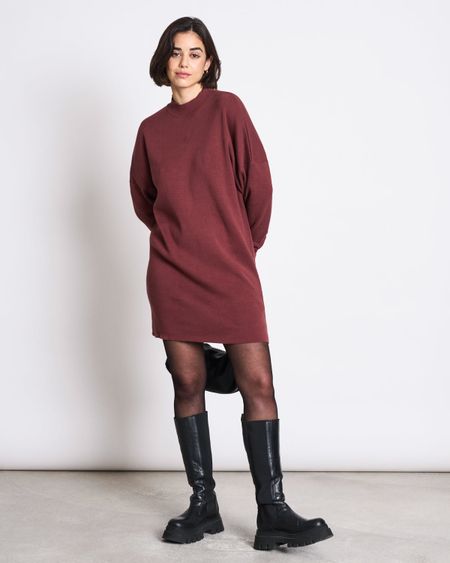 Robe pull en coton bio | bordeaux "nuna - intense rust"