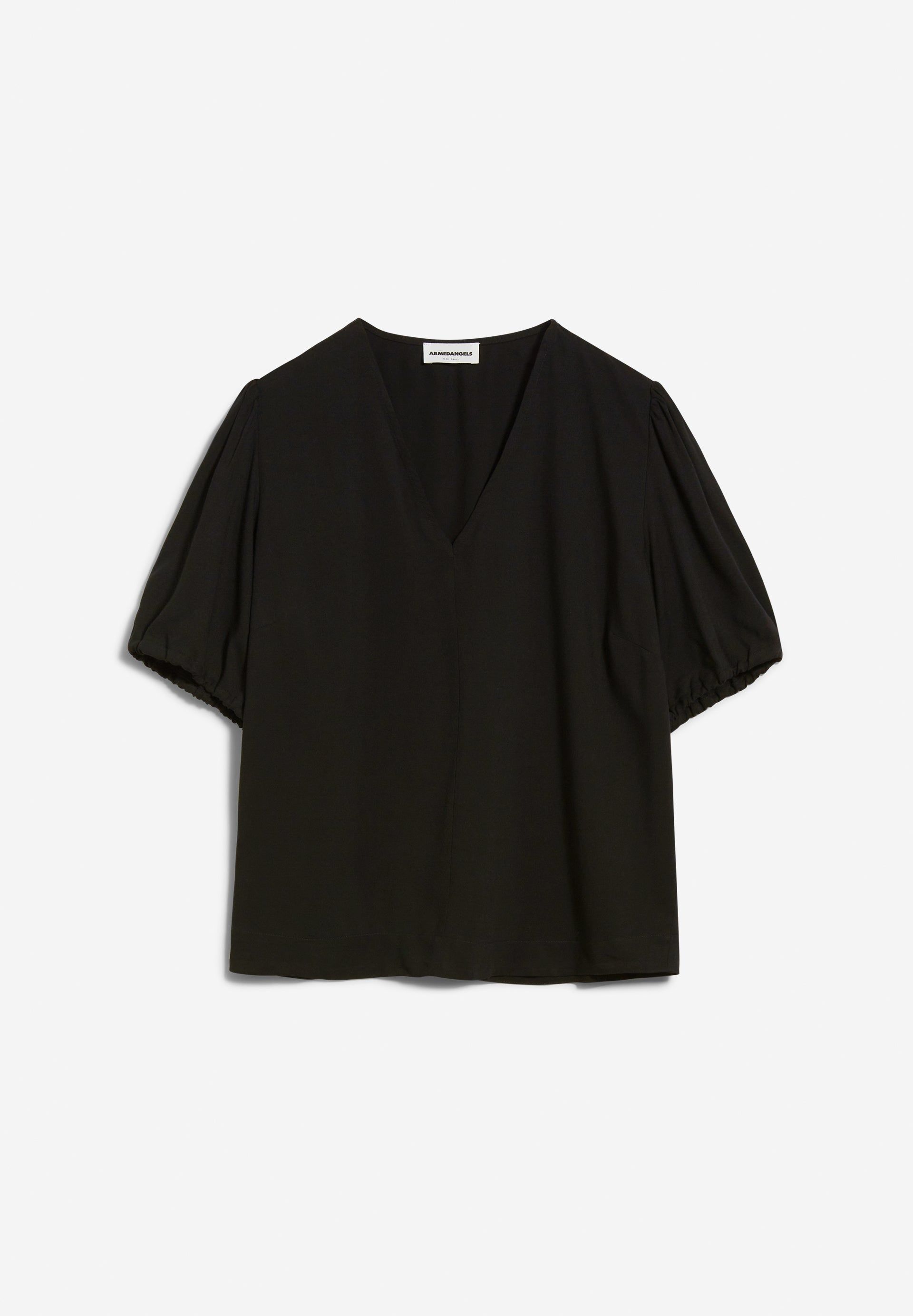 Blouse noire en viscose ecovero - coranaa, Armedangels, photo 6