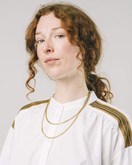 Blouse blanche en coton biologique - ribbon boho offwhite, Brava Fabrics, photo 4