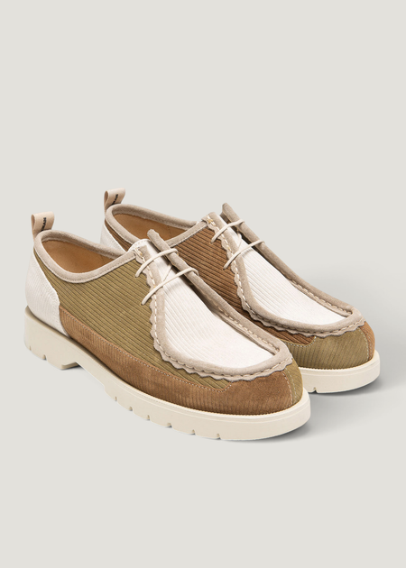 Derbies made in france en cuir certifié | "bastille cord marron, kaki, ecru", Kleman, photo 2