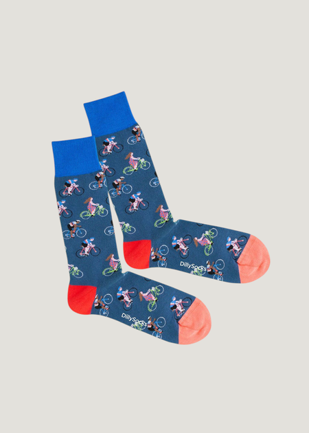 Socken aus Bio-Baumwolle | blau "blue bike - blue", Dilly socks