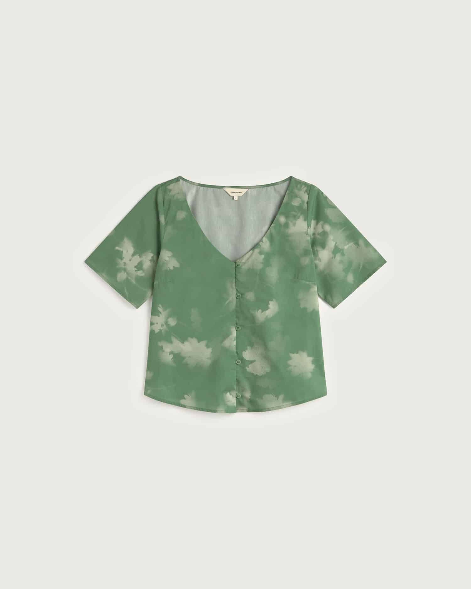 Blouse en coton bio et lyocell | vert "tipia leia - green", Thinking Mu, photo 5