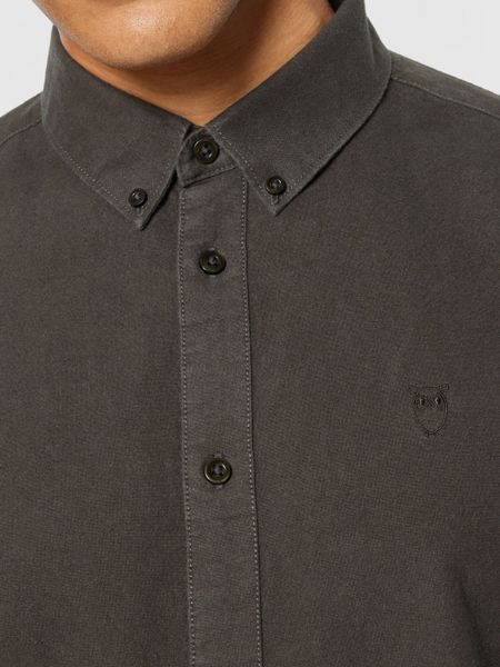 Hemd aus Bio-Baumwolle | Braun "harald small owl oxford regular fit shirt demitasse", Knowledge Cotton Apparel, Foto 2