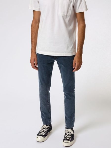 Jean skinny bleu foncé en coton bio - tight terry black ocean, Nudie Jeans, photo 4
