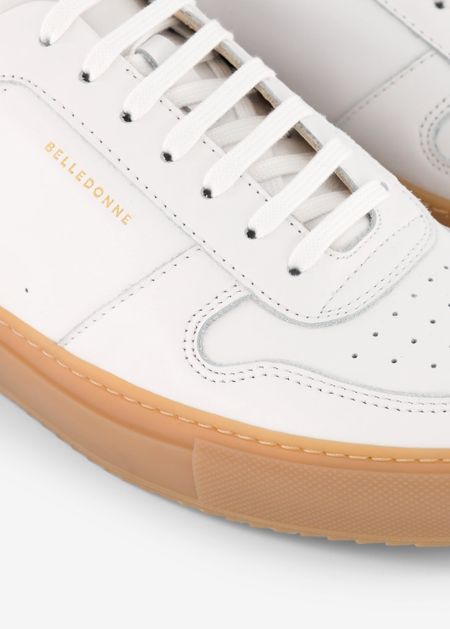 Baskets en cuir certifié | blanches "b0 gum white", Belledonne Paris, photo 5