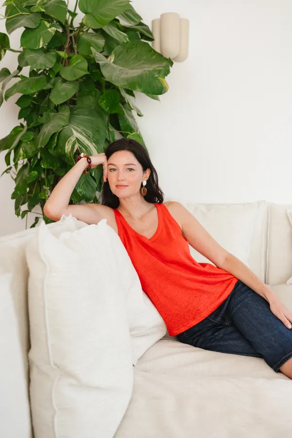 Débardeur en lin upcyclé | rouge, WeDressFair