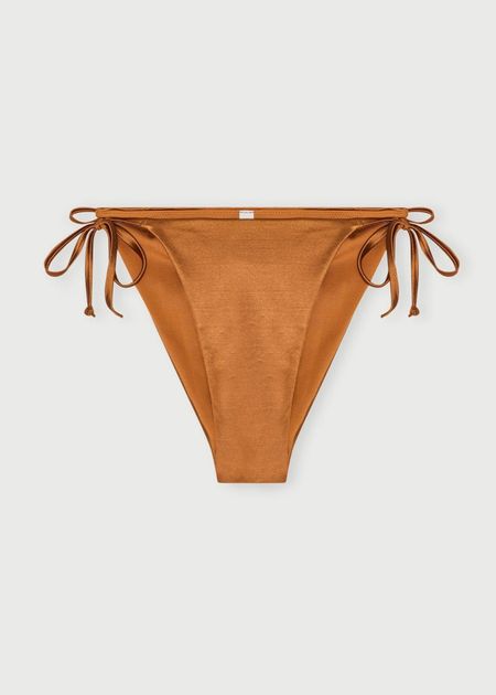 Culotte de bain en matières recyclées | cuivre "solar swim tie bikini bottom - shimmer coast"