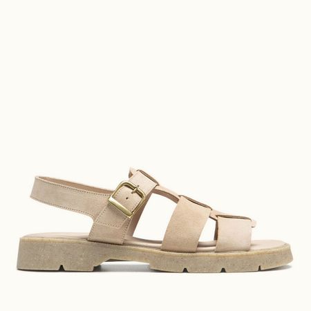 Sandales made in france en cuir suède certifié | beige "sandales ballast v beige"