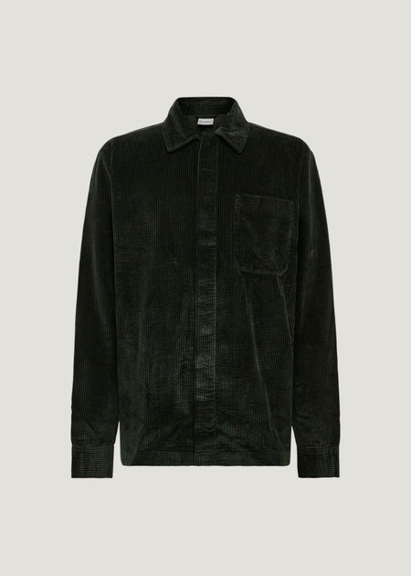 Surchemise en velours côtelé de coton bio | vert "corduroy overshirt forrest night", Knowledge Cotton Apparel