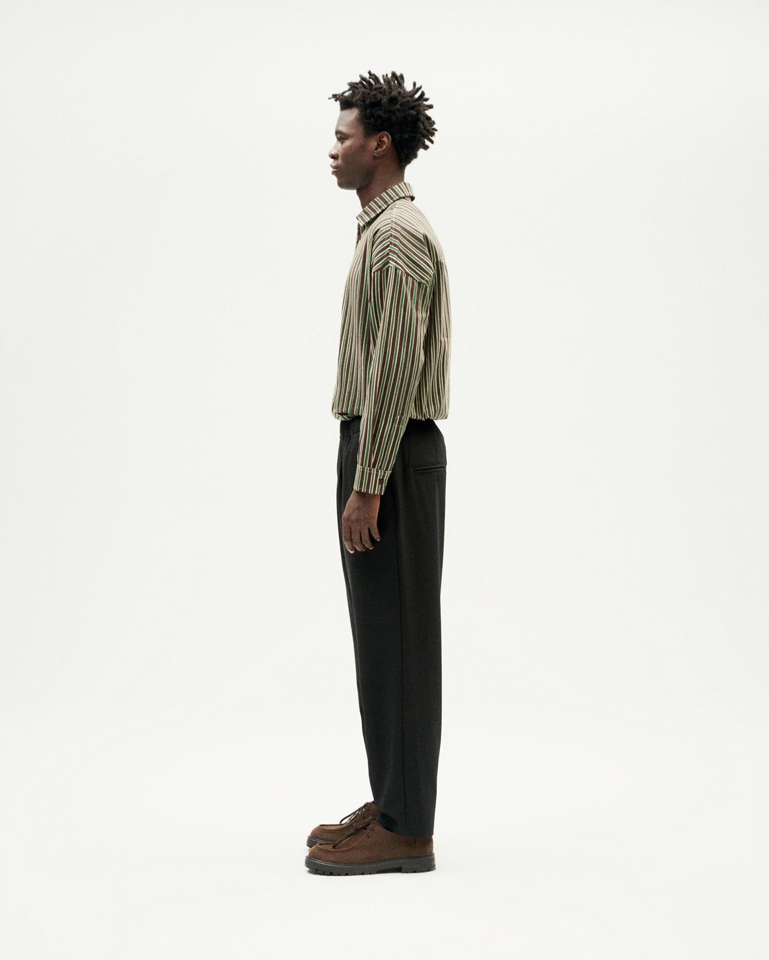 Pantalon droit en laine | noir "black damien pants", Thinking Mu, photo 5