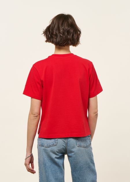 T-shirt boxy en coton bio | rouge, WeDressFair, photo 6