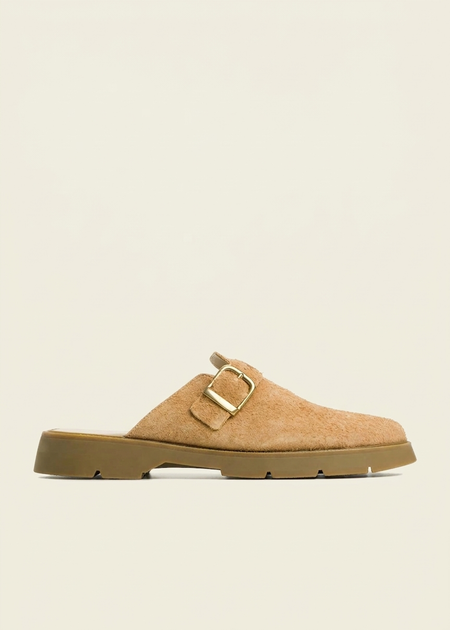 Sabots made in france en cuir suède certifié | camel "pacha vp oak camel"