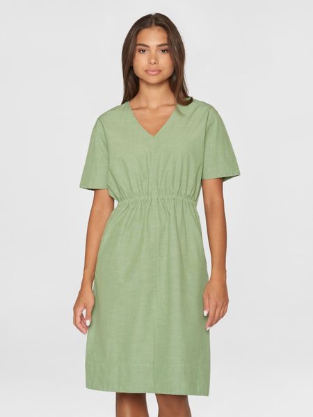 Midikleid aus Bio-Baumwolle | Grün "slub yarn short sleeve midi dress shale green", Knowledge Cotton Apparel, Foto 4