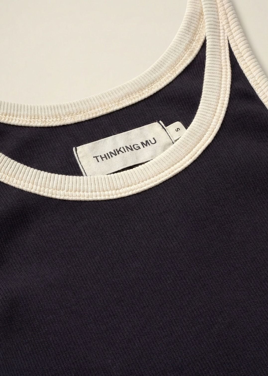 Tanktop aus Bio-Baumwolle | Marine "navy pannacota contrast harriet top", Thinking Mu, Foto 6