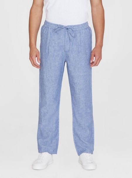 Pantalon en lin bio | bleu clair "fig loose linen pants moonlight blue"