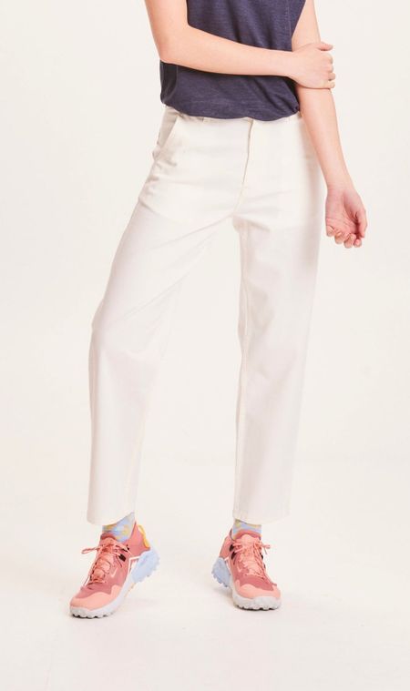 Pantalon droit blanc en coton bio - calla star white