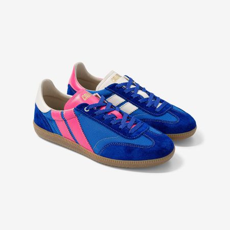 Baskets en mesh recyclé et cuir certifié | bleu "flash kiss" - Caval