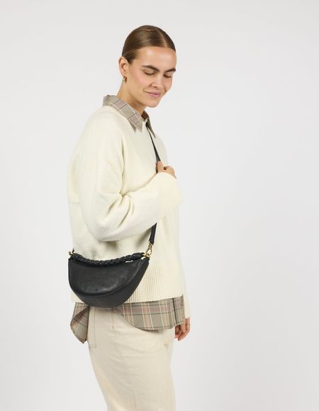 Sac à en cuir certifié | black "leo mini - black soft grain (twisted handle)" - O My Bag