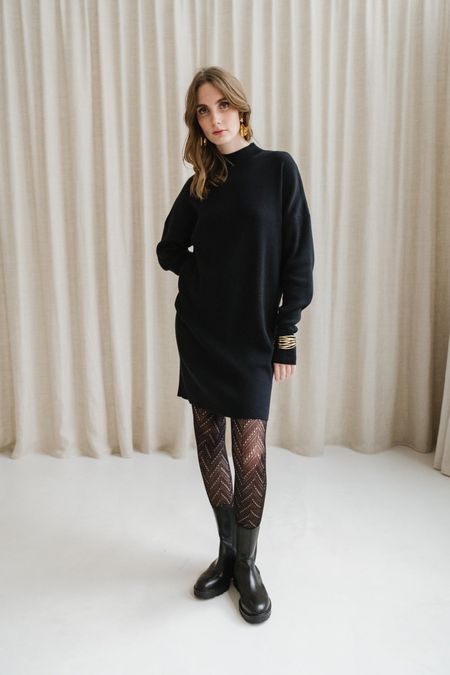 Strickkleid aus Bio-Baumwolle | Schwarz "nuna black", Jan'n June, Foto 3