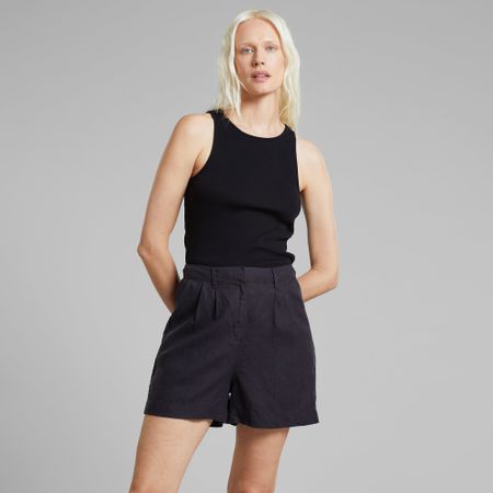 Short en lin | gris anthracite "shorts djupvik linen phantom black"
