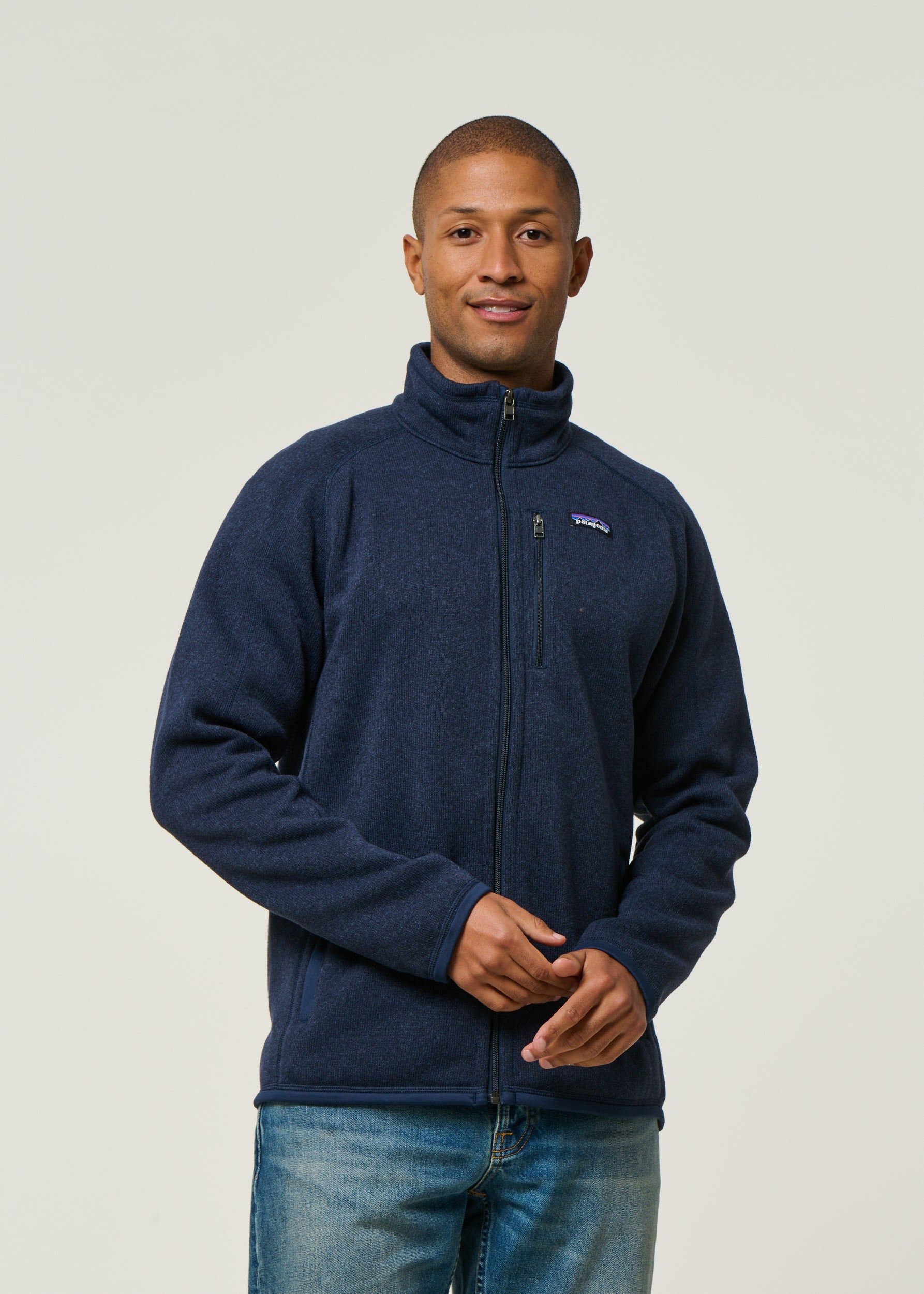 Veste polaire en matière recyclé | bleu marine "better sweater jkt new navy", Patagonia, photo 1