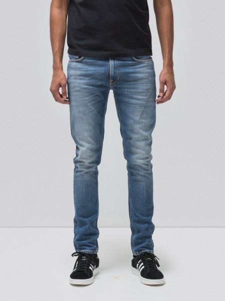 Jean slim bleu clair délavé en coton bio - lean dean pale favorite