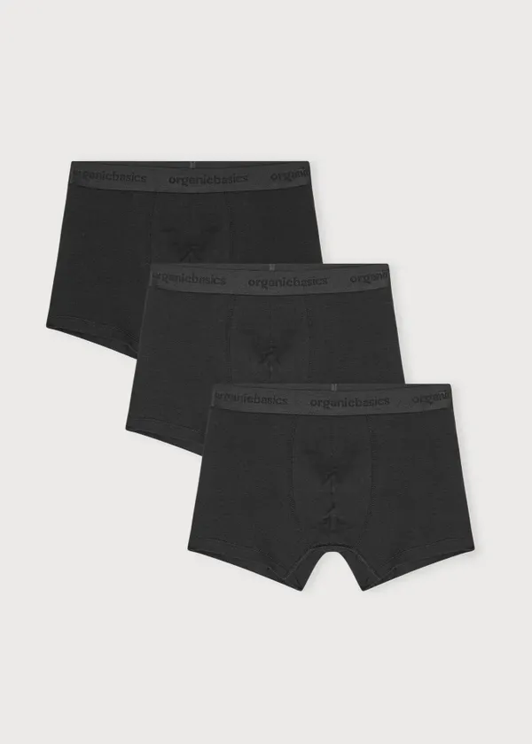 3er-Pack Boxershorts aus Bio-Baumwolle | Schwarz "core trunks 3-pack black", Organic Basics
